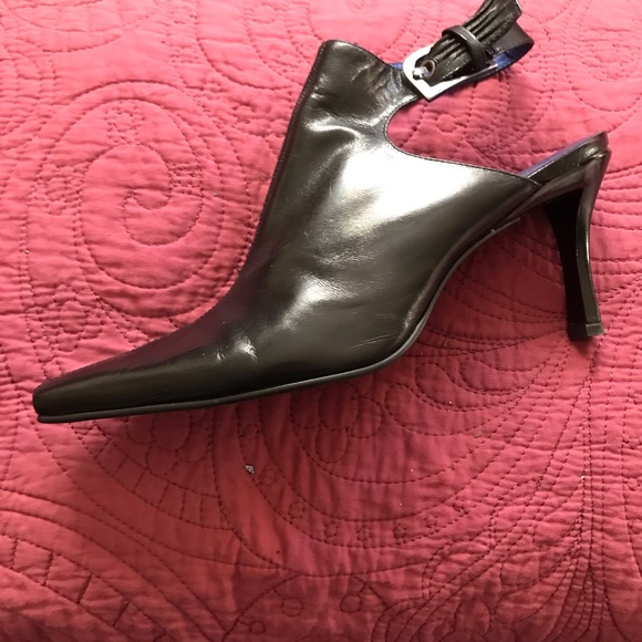 Carlos by Carlos Santana black heeled sling back shoes size 8.5 - Picture 4 of 7